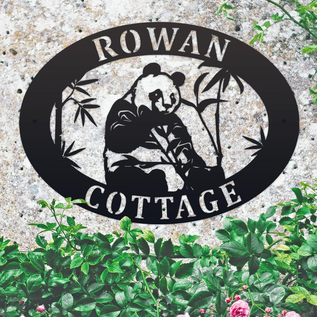 Panda House Name Sign 