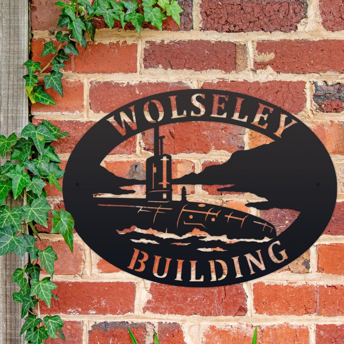 Oval House Name Sign in Situ Oval House Name Sign in Situ