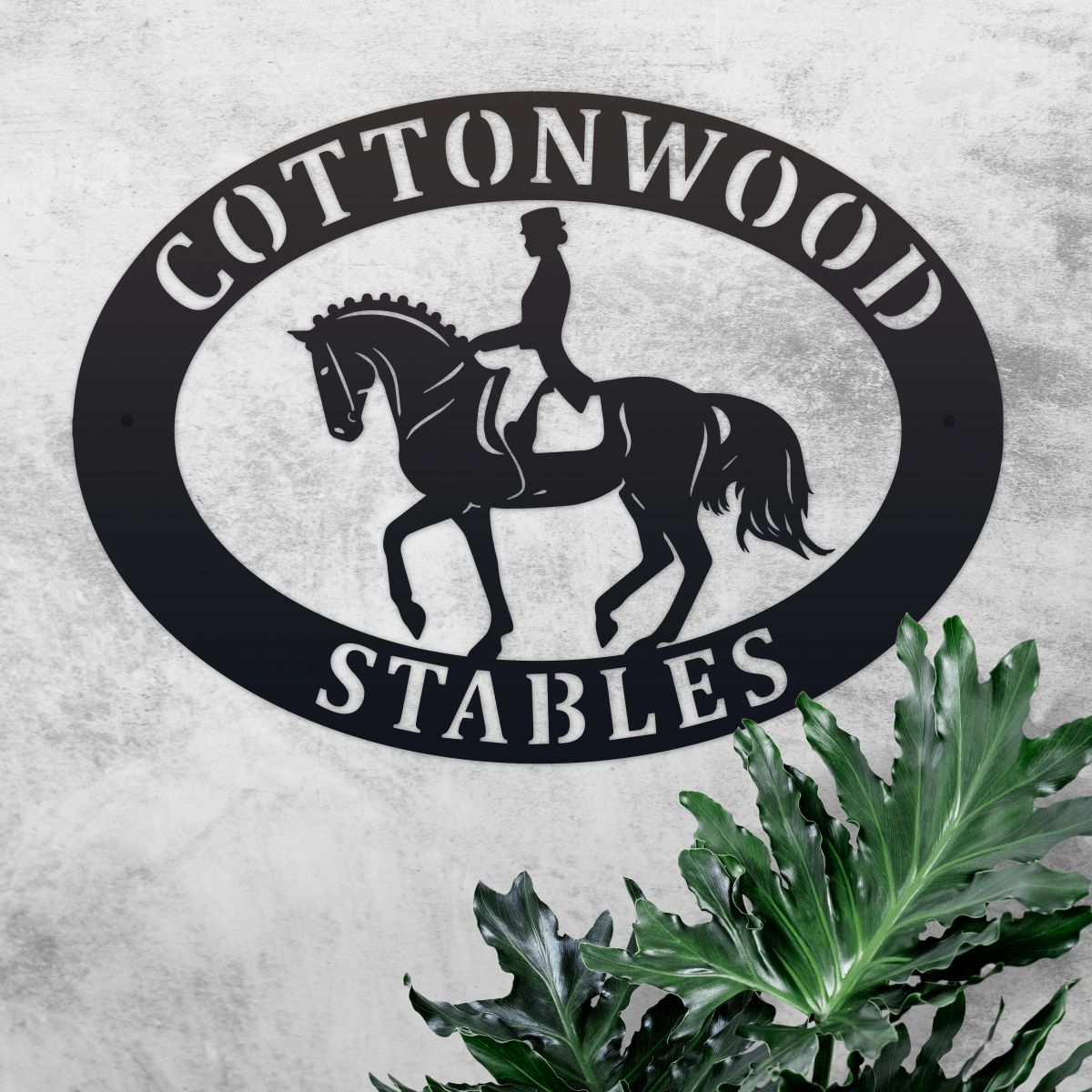 Dressage Horse Oval House Name Sign 