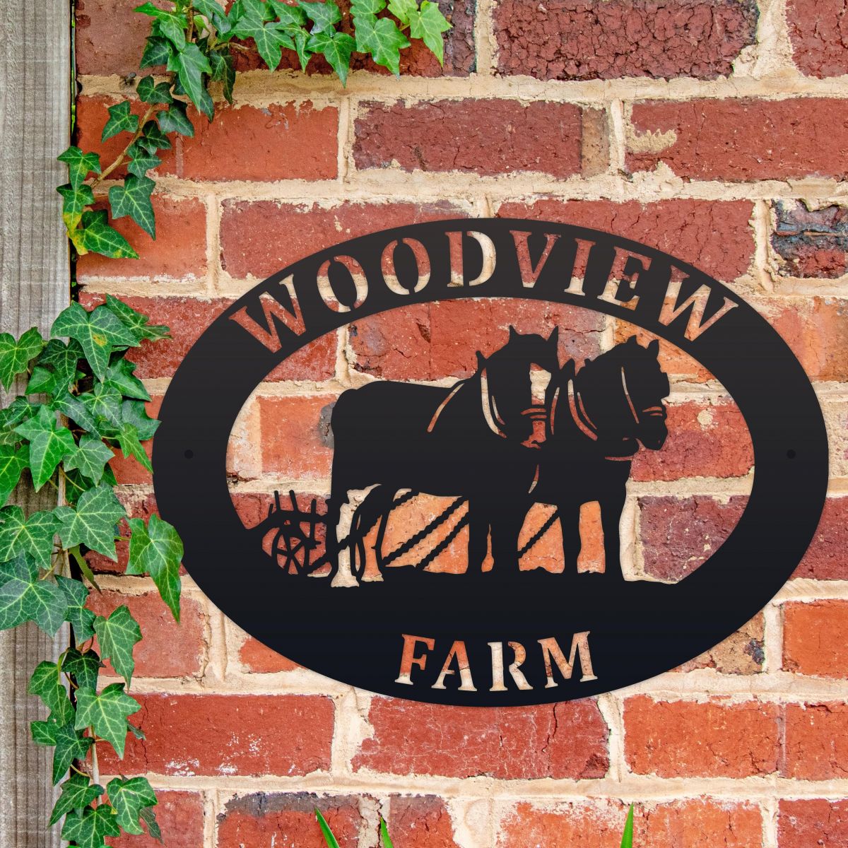 House Name Sign with Horse & Plough Design  House Name Sign with Horse & Plough Design