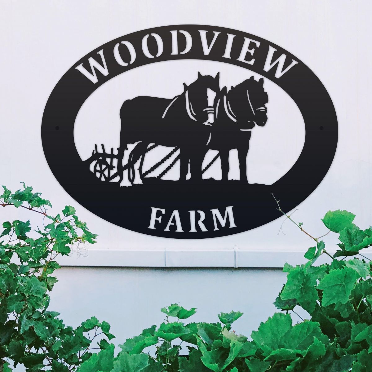 Horse & Plough Oval House Name Sign  Horse & Plough Oval House Name Sign