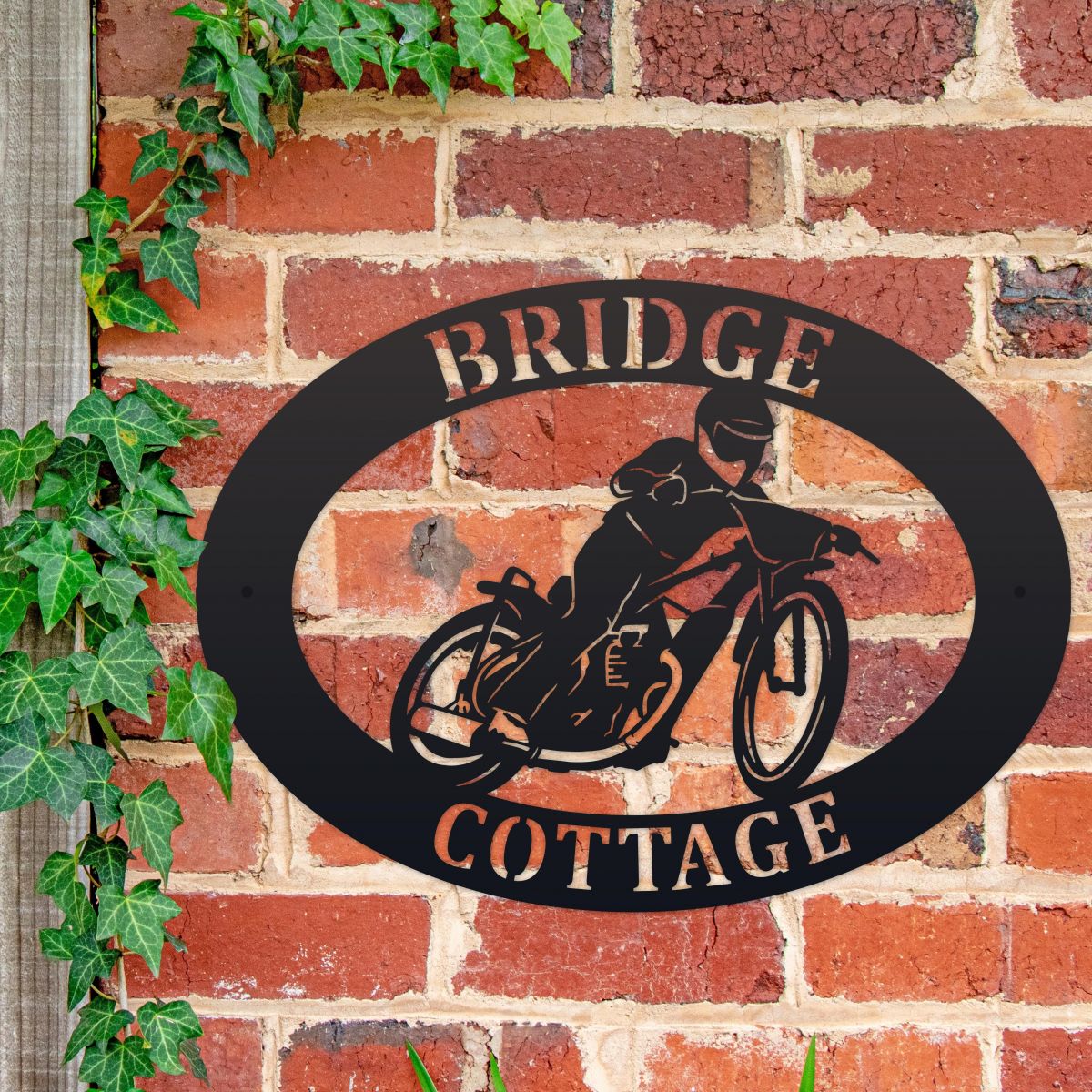 Oval Iron House Name Sign 