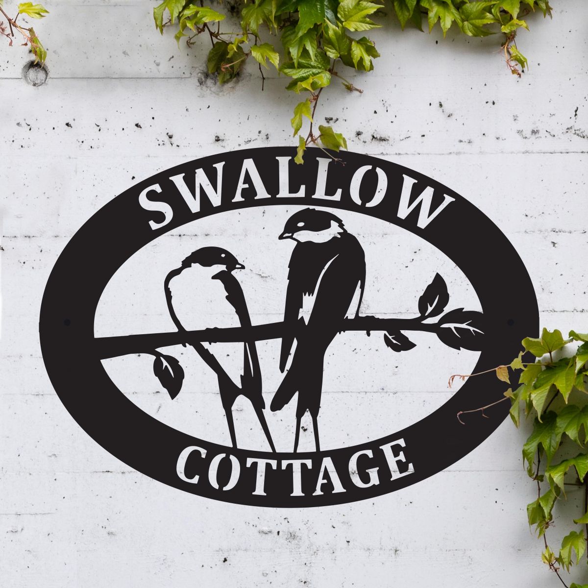 Personalised House Name sign with Swallow 