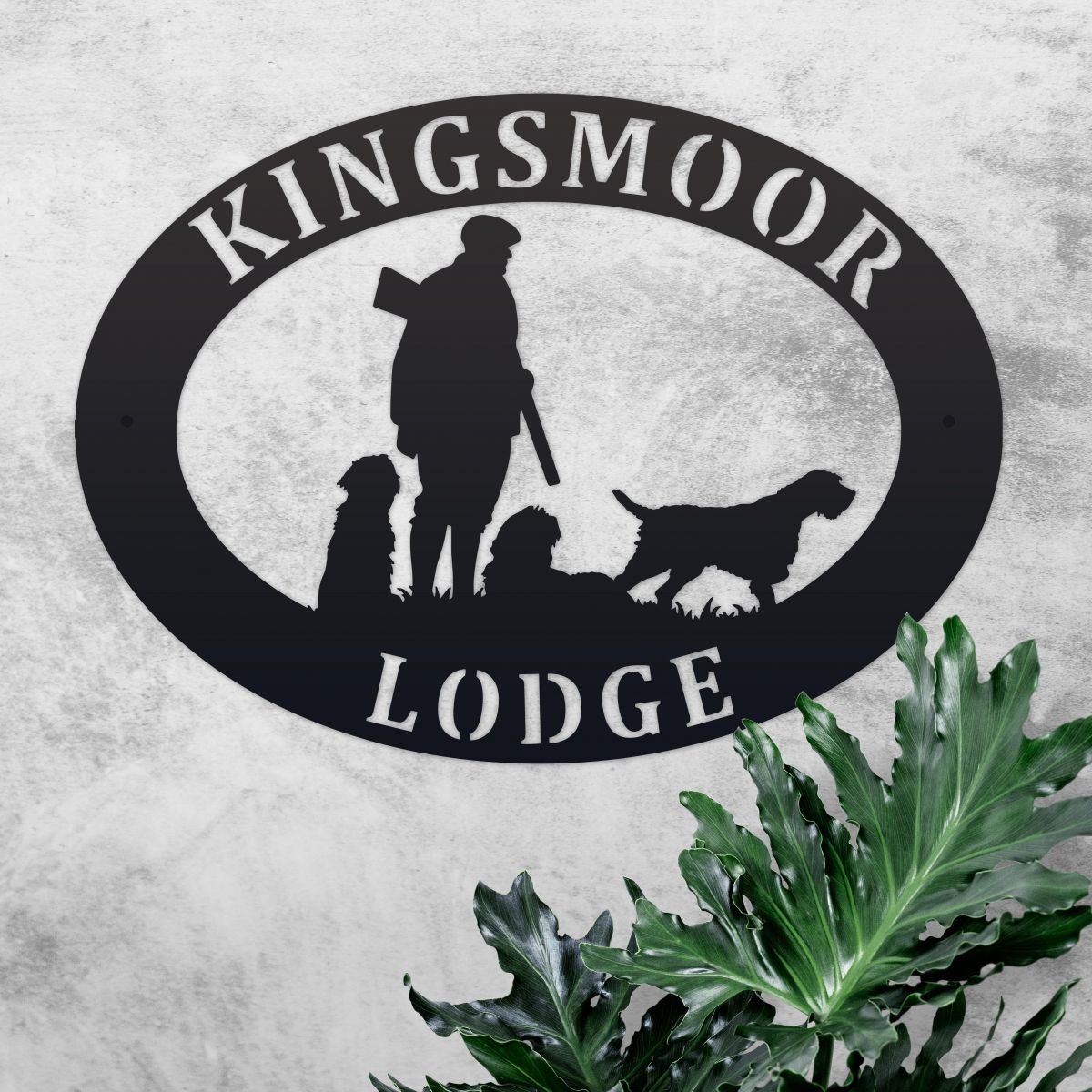 Oval House Sign with Korthals Griffon  Oval House Sign with Korthals Griffon