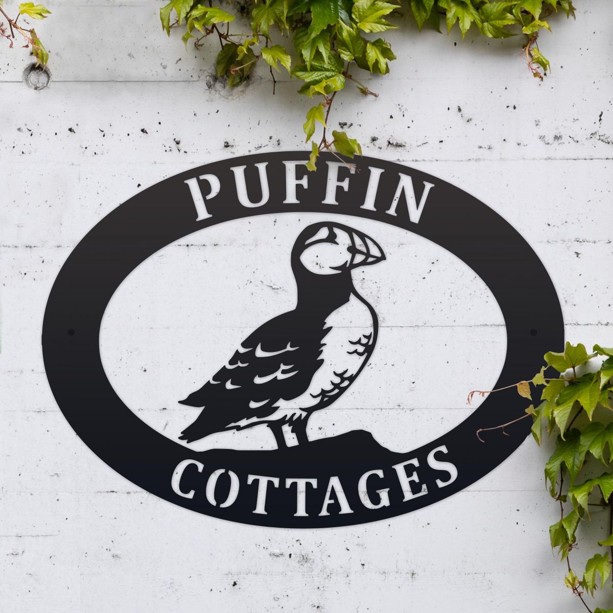 House Name Sign with Puffin Design 