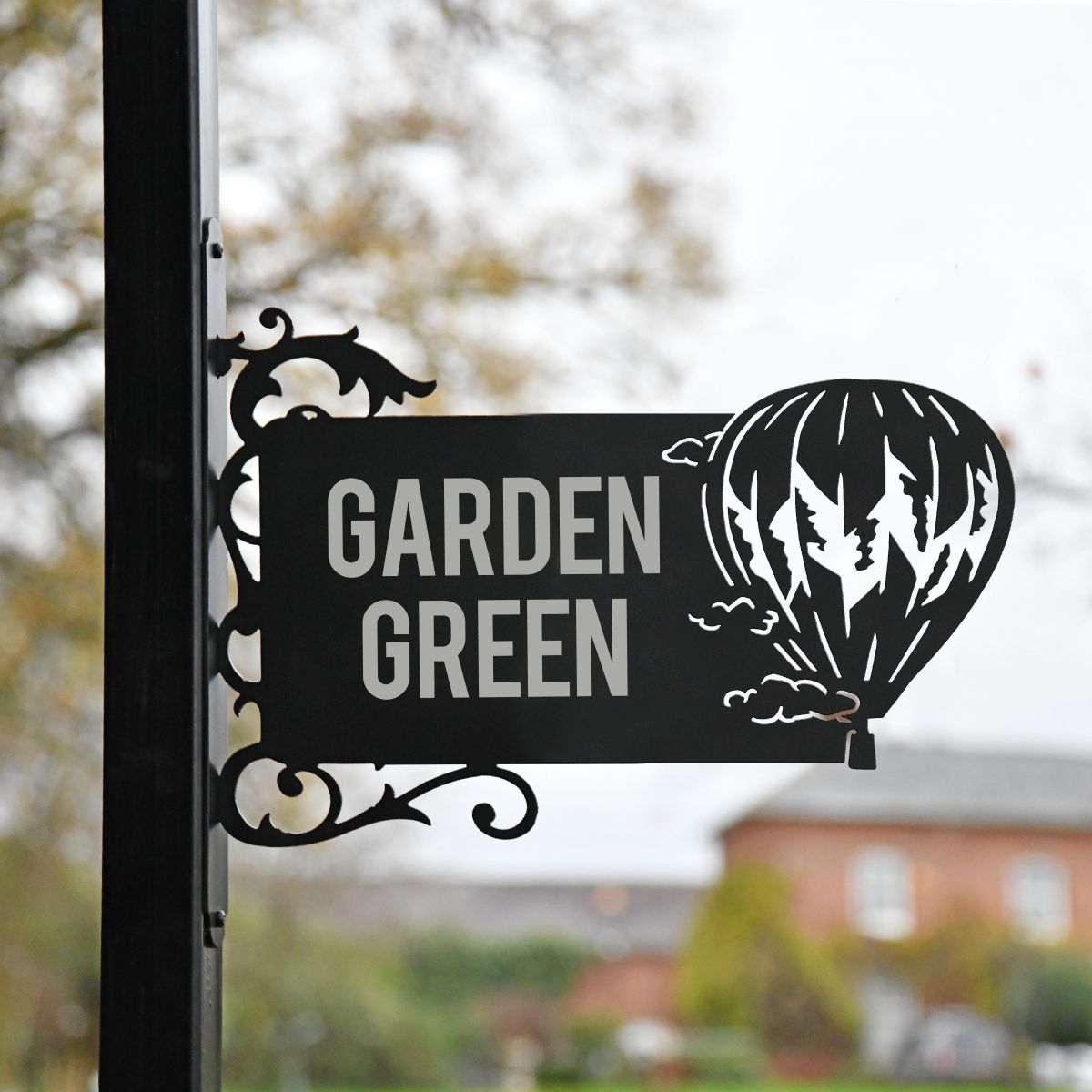 Hot Air Balloon Iron Bracket House Name Sign in Situ 
