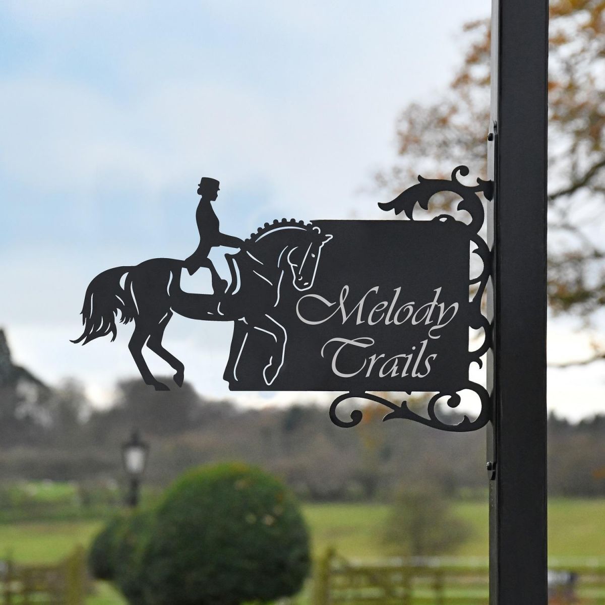 Dressage Horse Iron Bracket House Name Sign