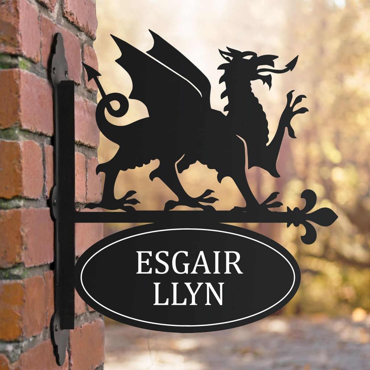 House Name Sign with Welsh Dragon Design  House Name Sign with Welsh Dragon Design