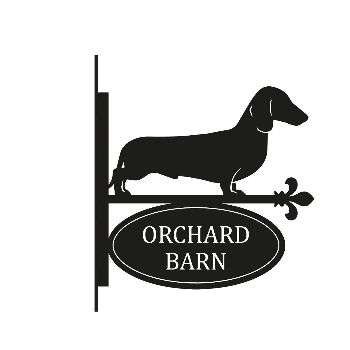 Dachshund Iron Bracketed House Name Sign 