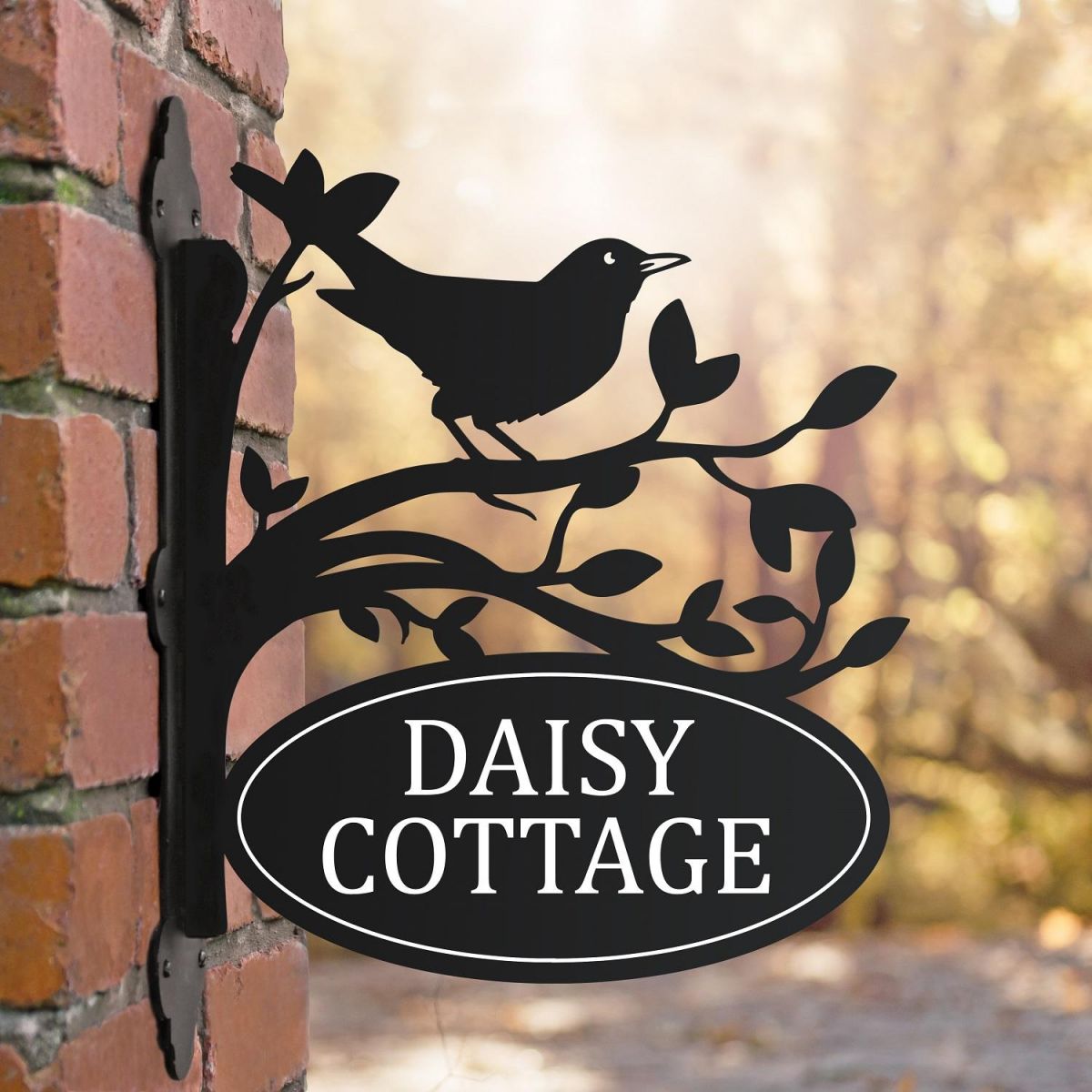 Blackbird House Name Sign on Bracket 