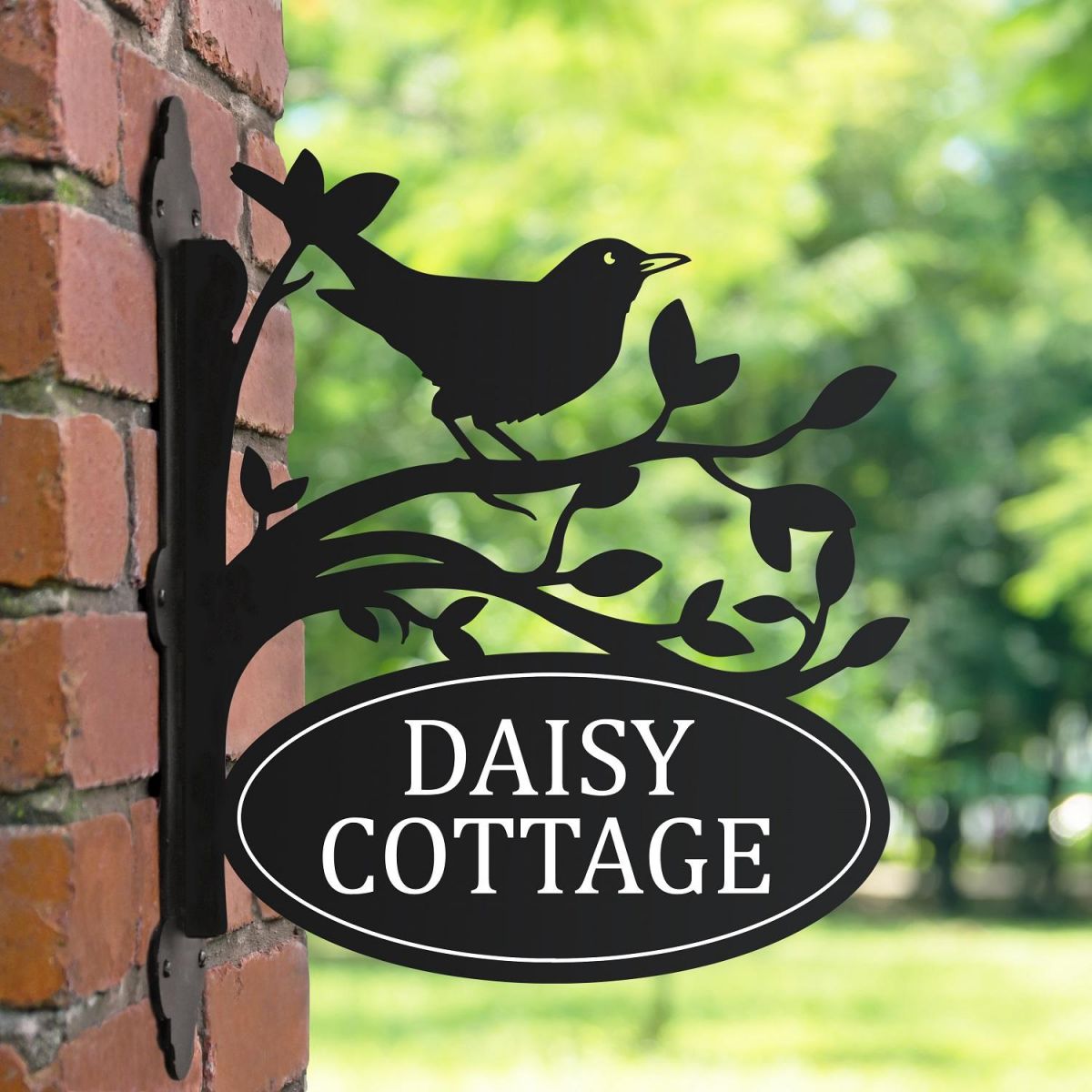 Bracketed Blackbird House Name Sign 