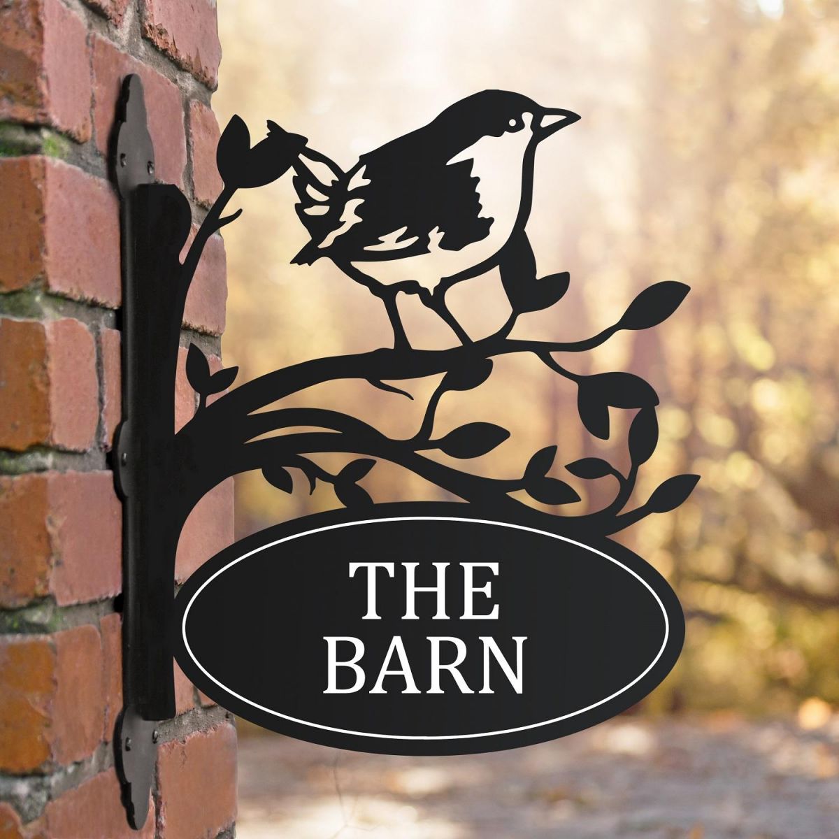 Wren House Name Sign on Bracket 