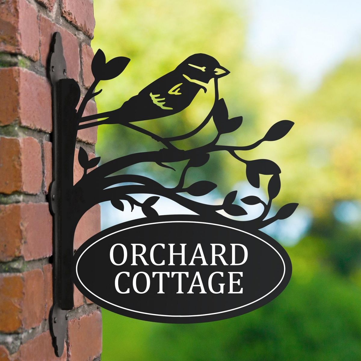 Bracketed House Sparrow Name Sign 