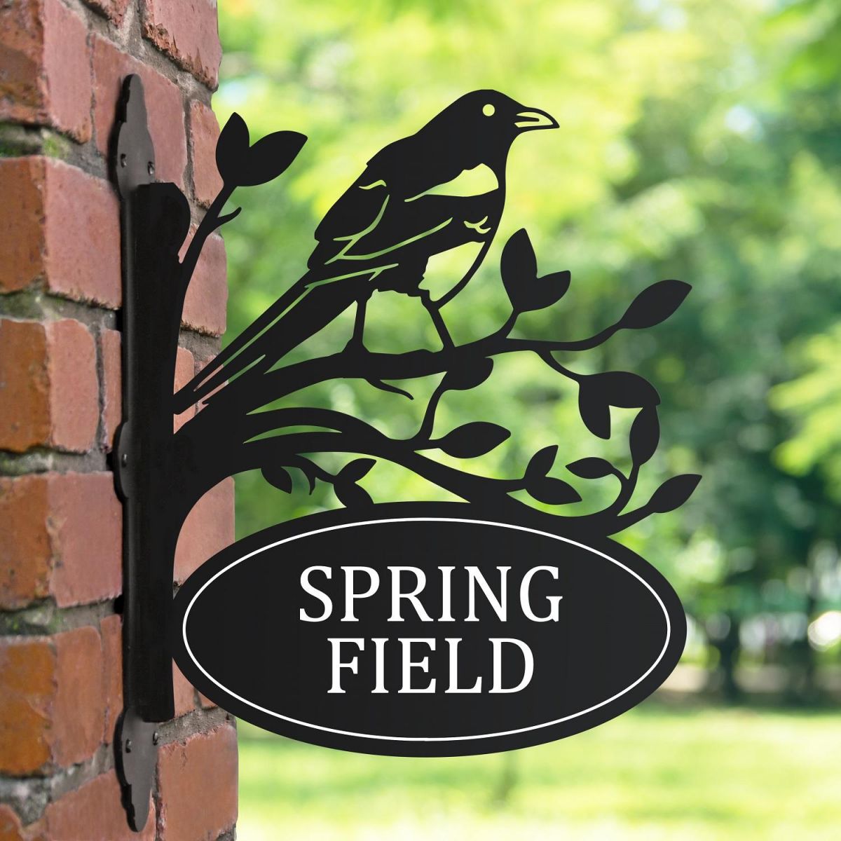 Magpie Iron House Name Sign 