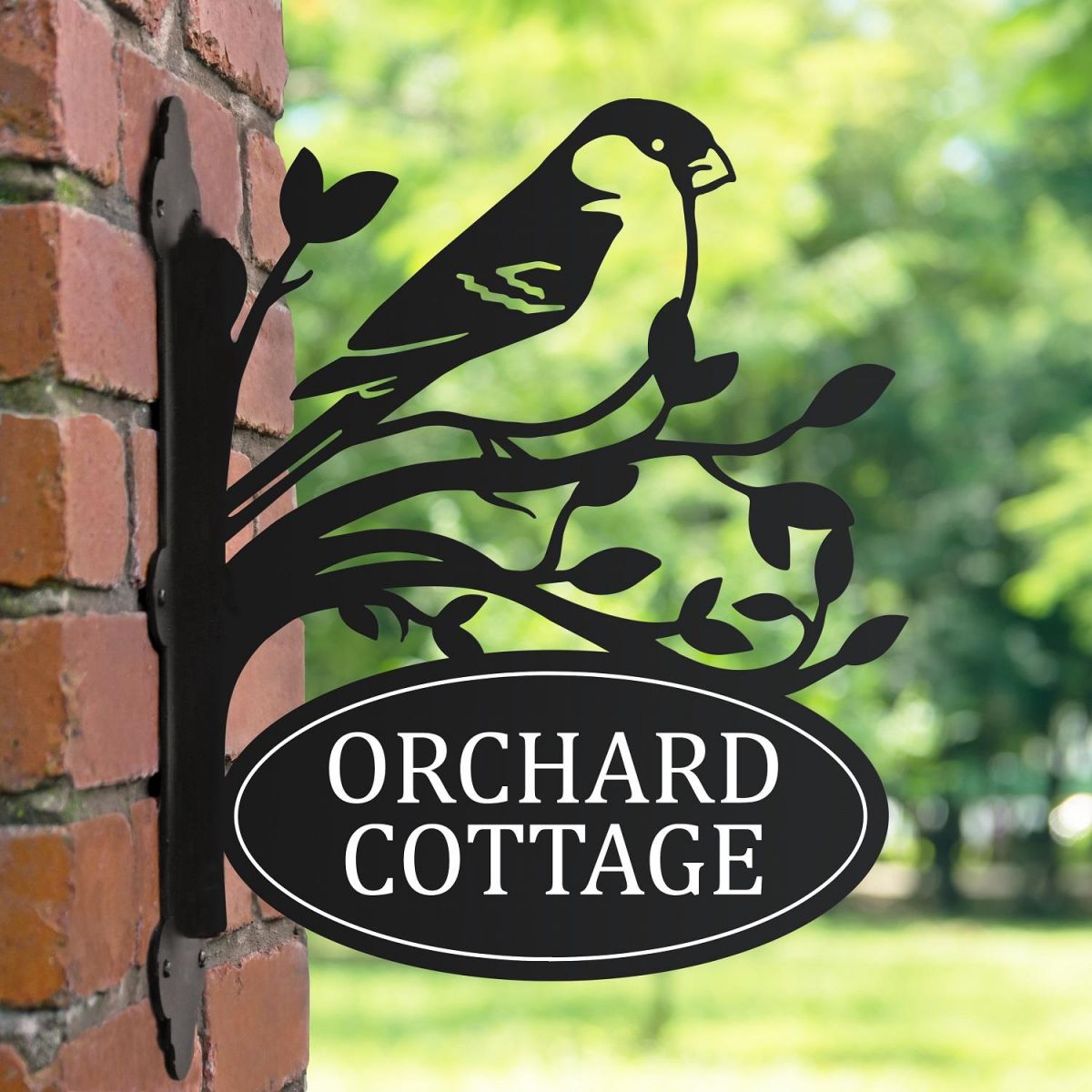 Bullfinch Iron House Name Sign 