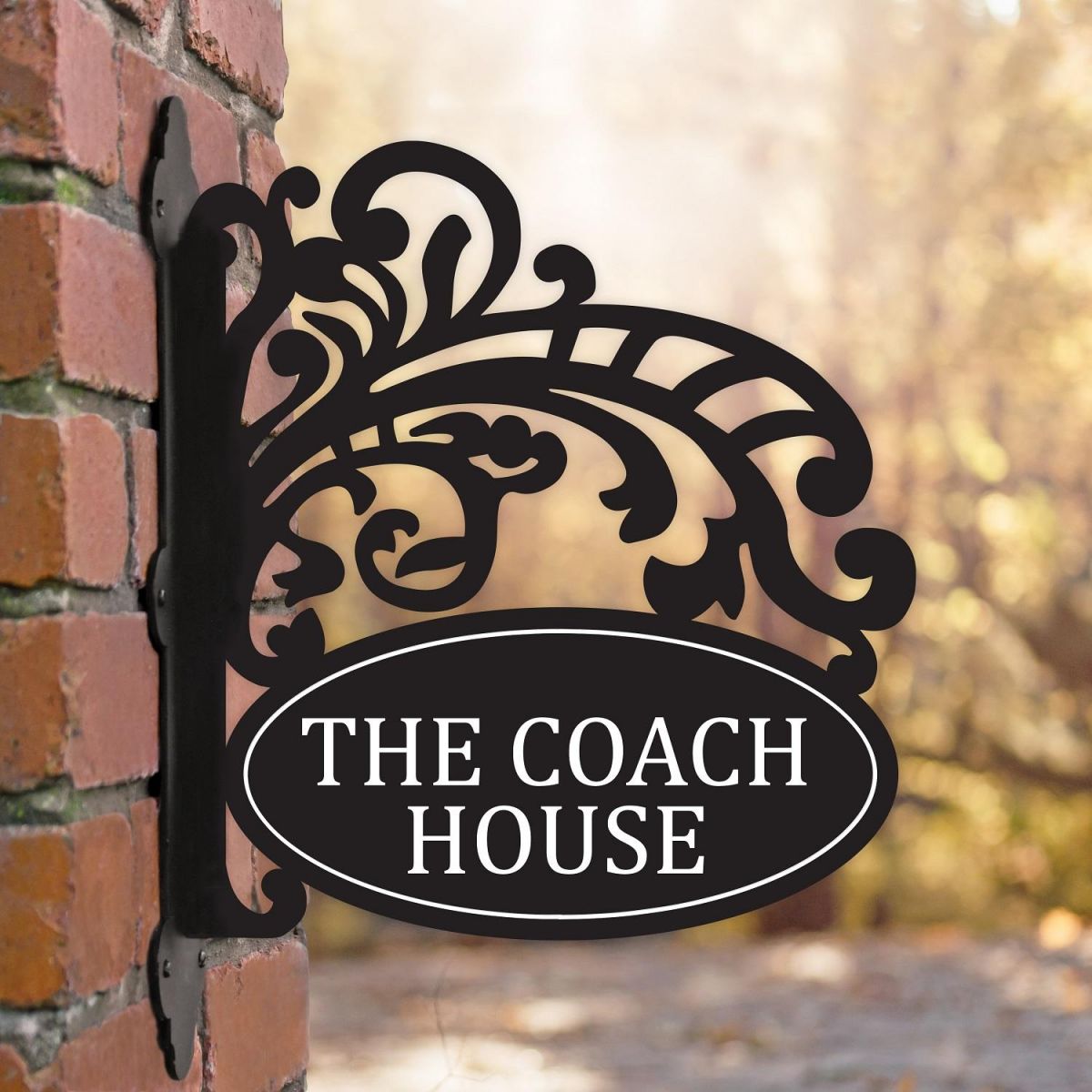 Black Filigree House Name Sign Black Filigree House Name Sign