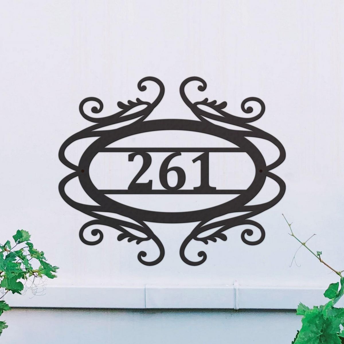 Victorian Scroll House Number Sign 