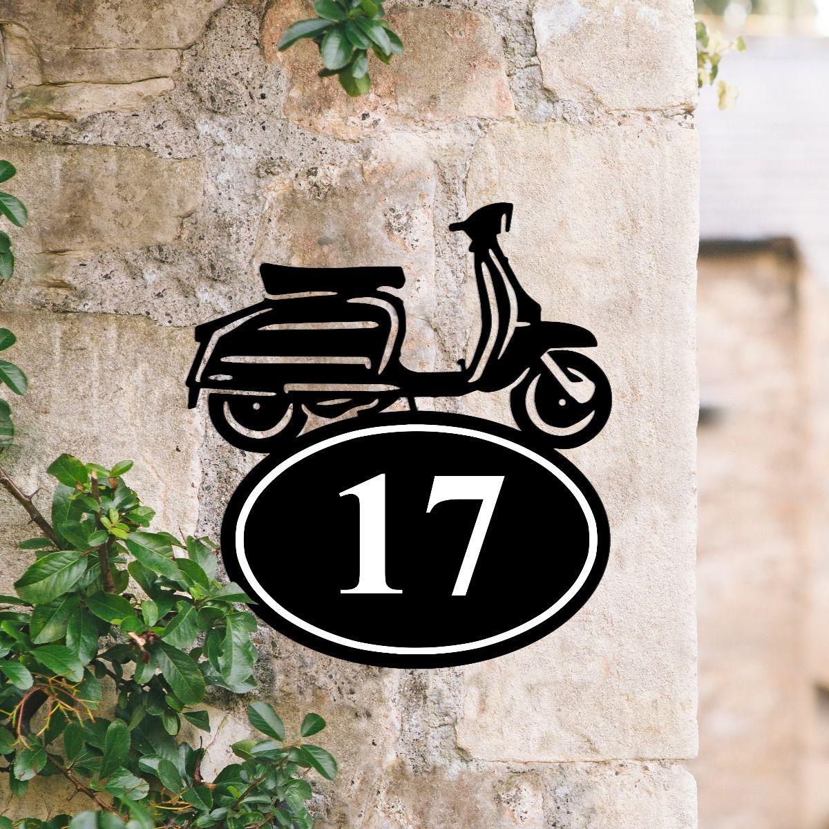 Lambretta Scooter House Number Sign 