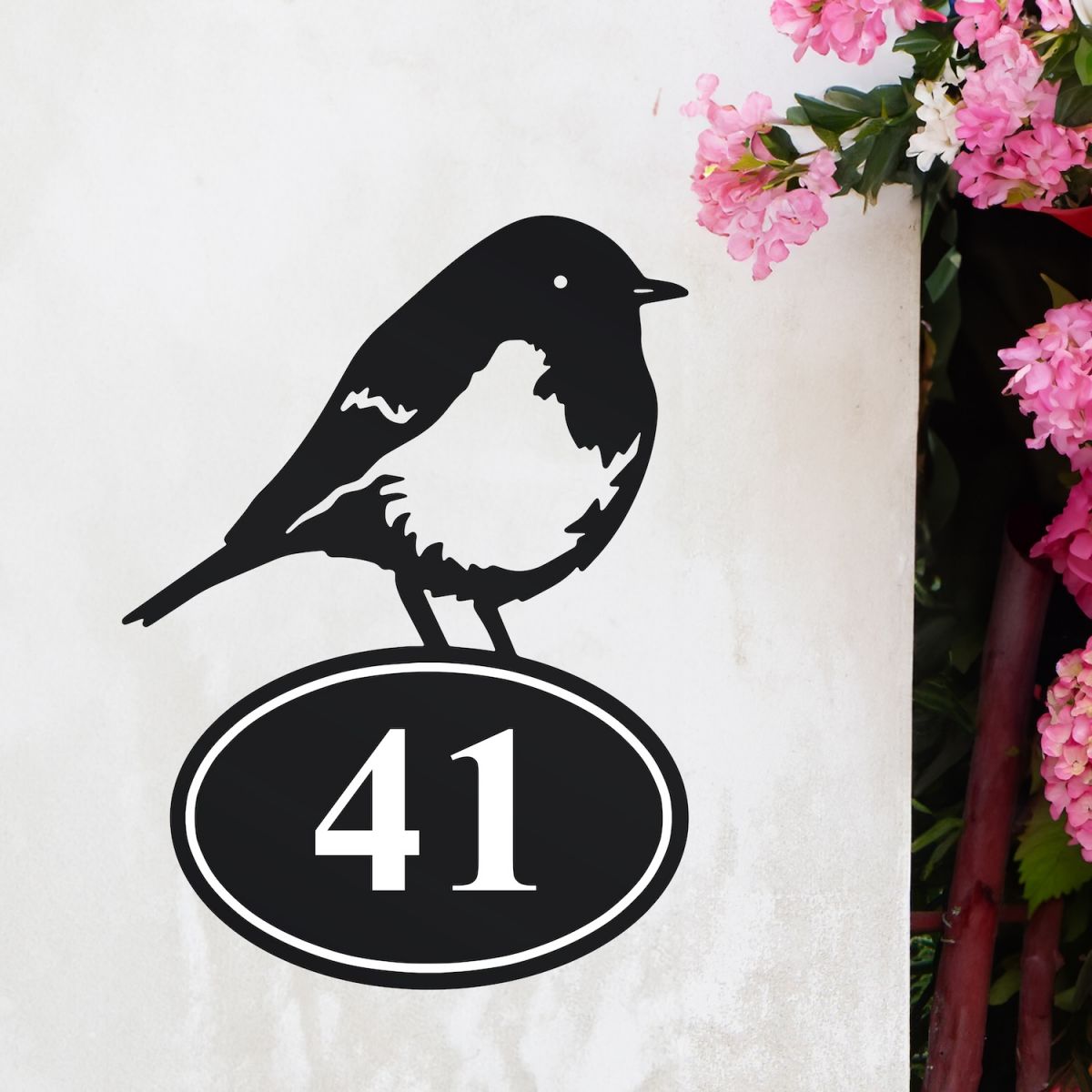 Robin House Number Sign
