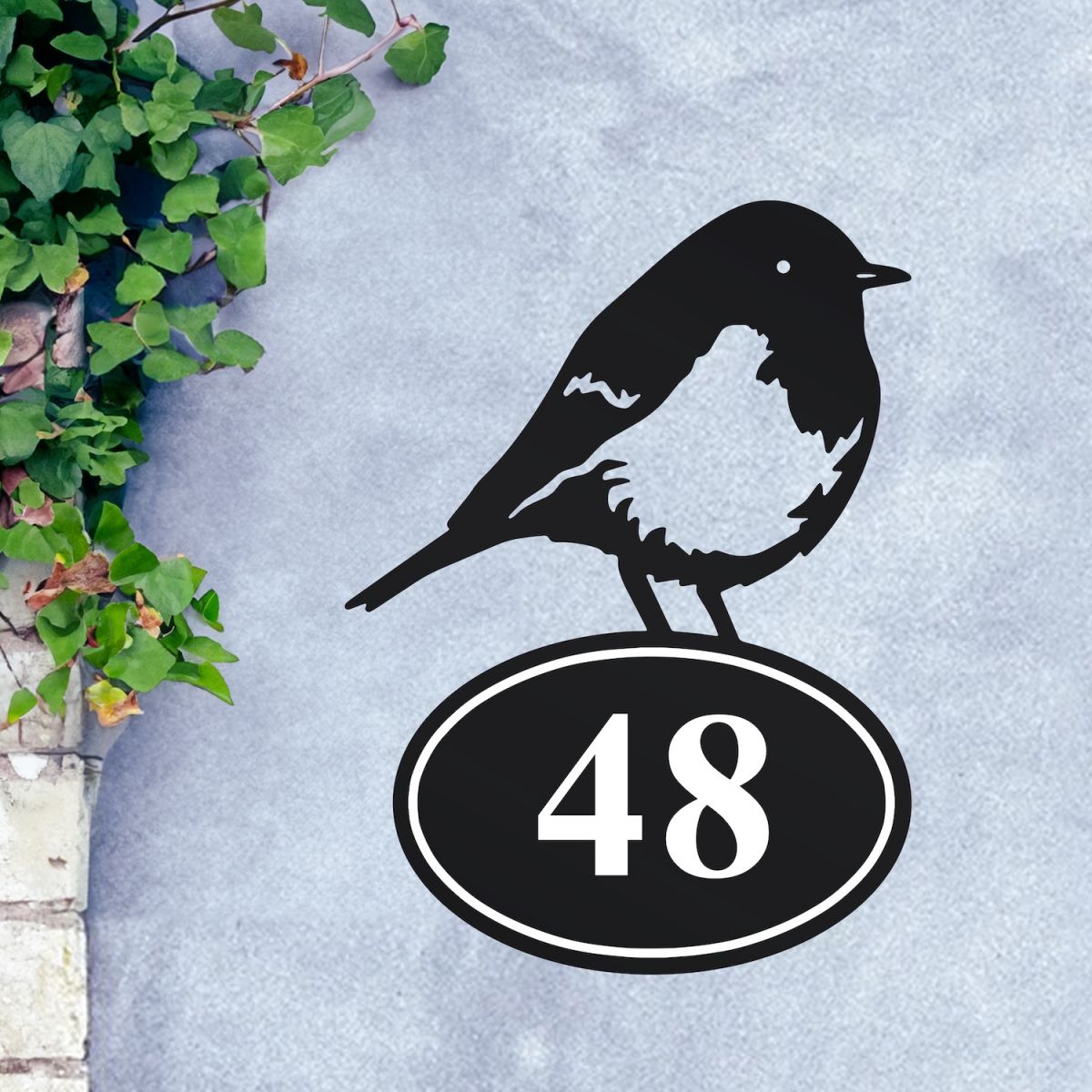 Robin House Number Sign