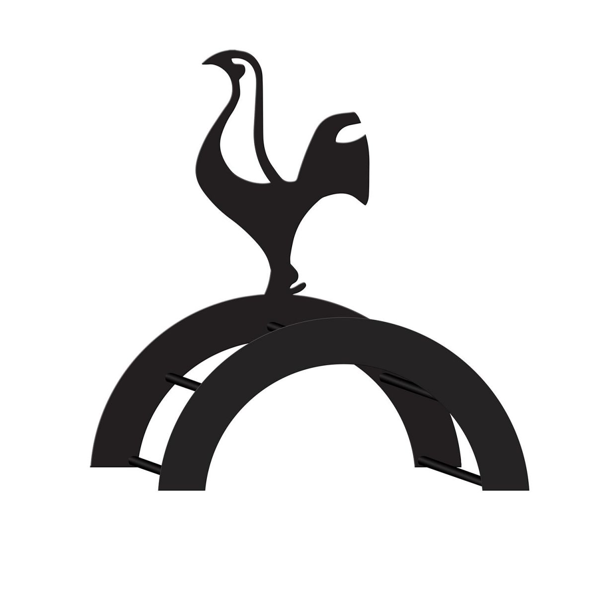 Wall Mounted Contemporary Cockerel Iron Hose Holder Finished in Black