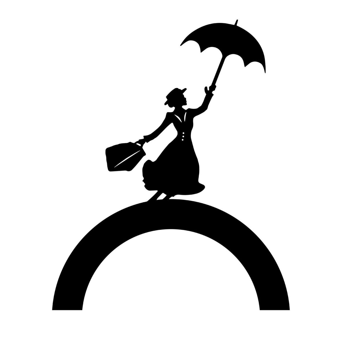 Wall Mounted Mary Poppins Iron Hose Holder From the Front