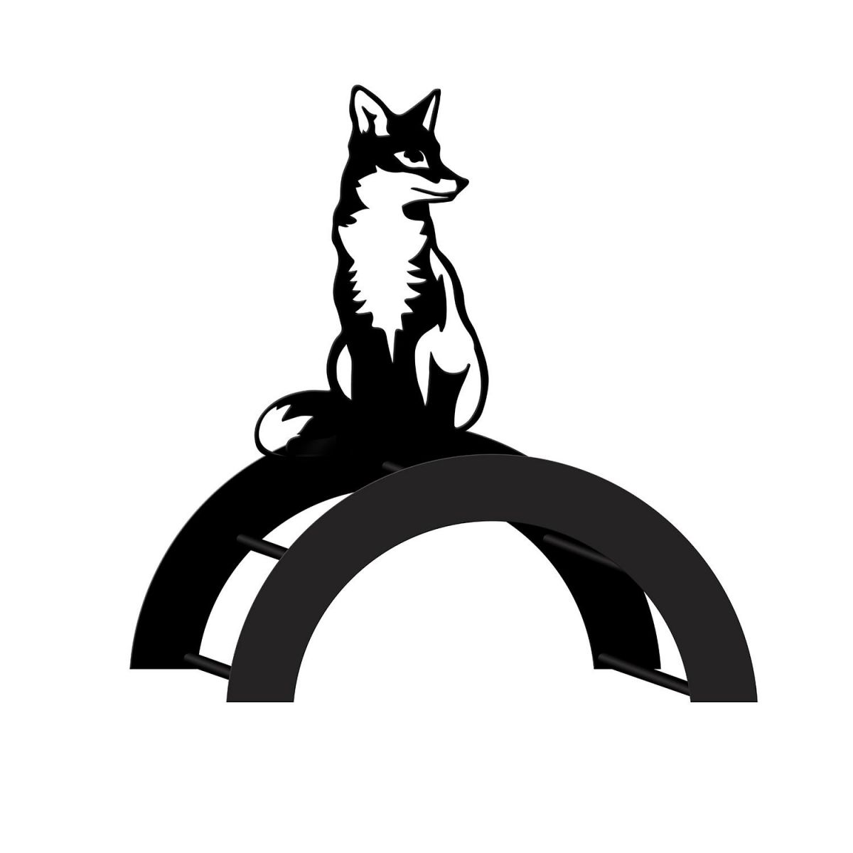 Wall Mounted Sitting Fox Iron Hose Holder Finished in Black