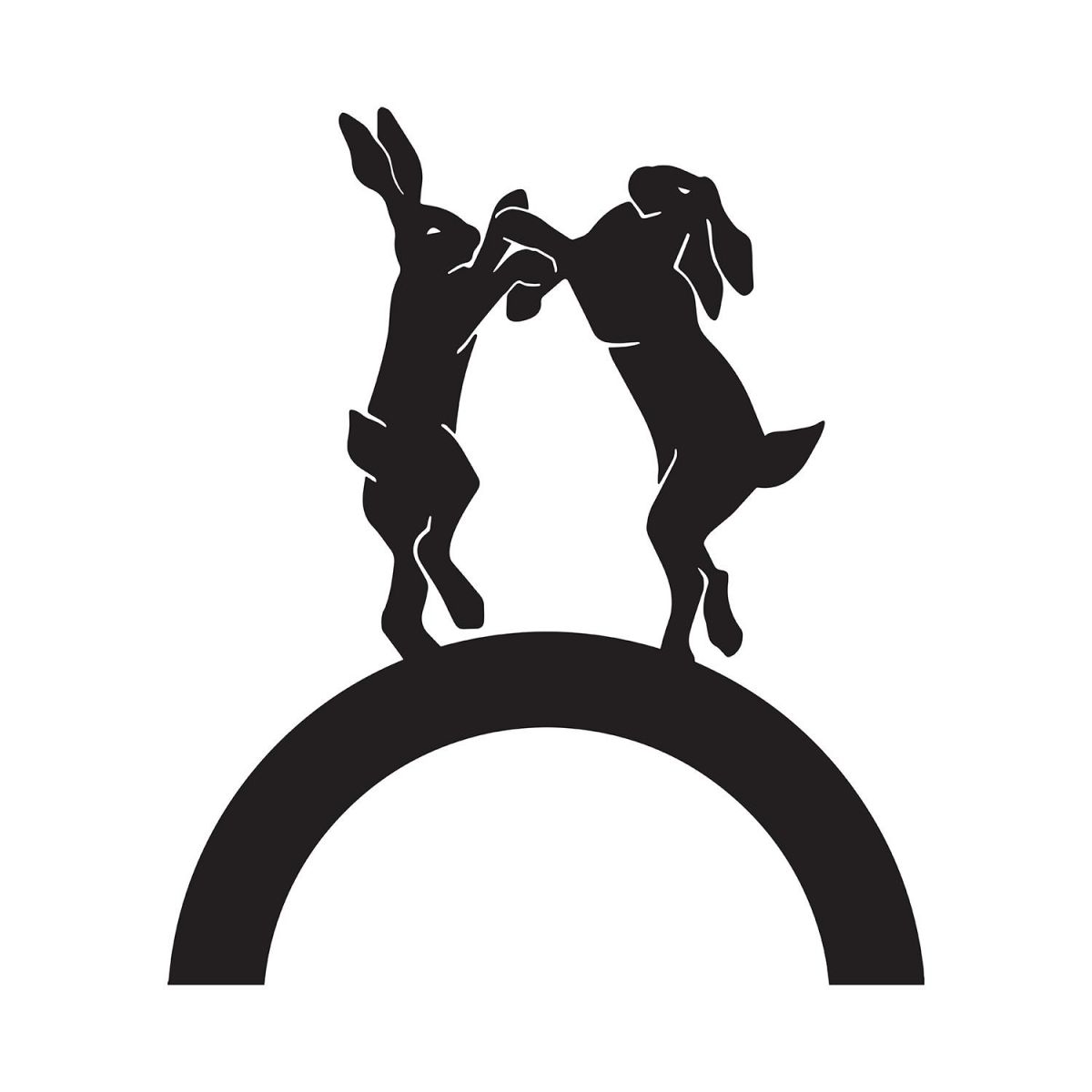 Wall Mounted Boxing Hares Iron Hose Holder From the Front Wall Mounted Boxing Hares Iron Hose Holder From the Front