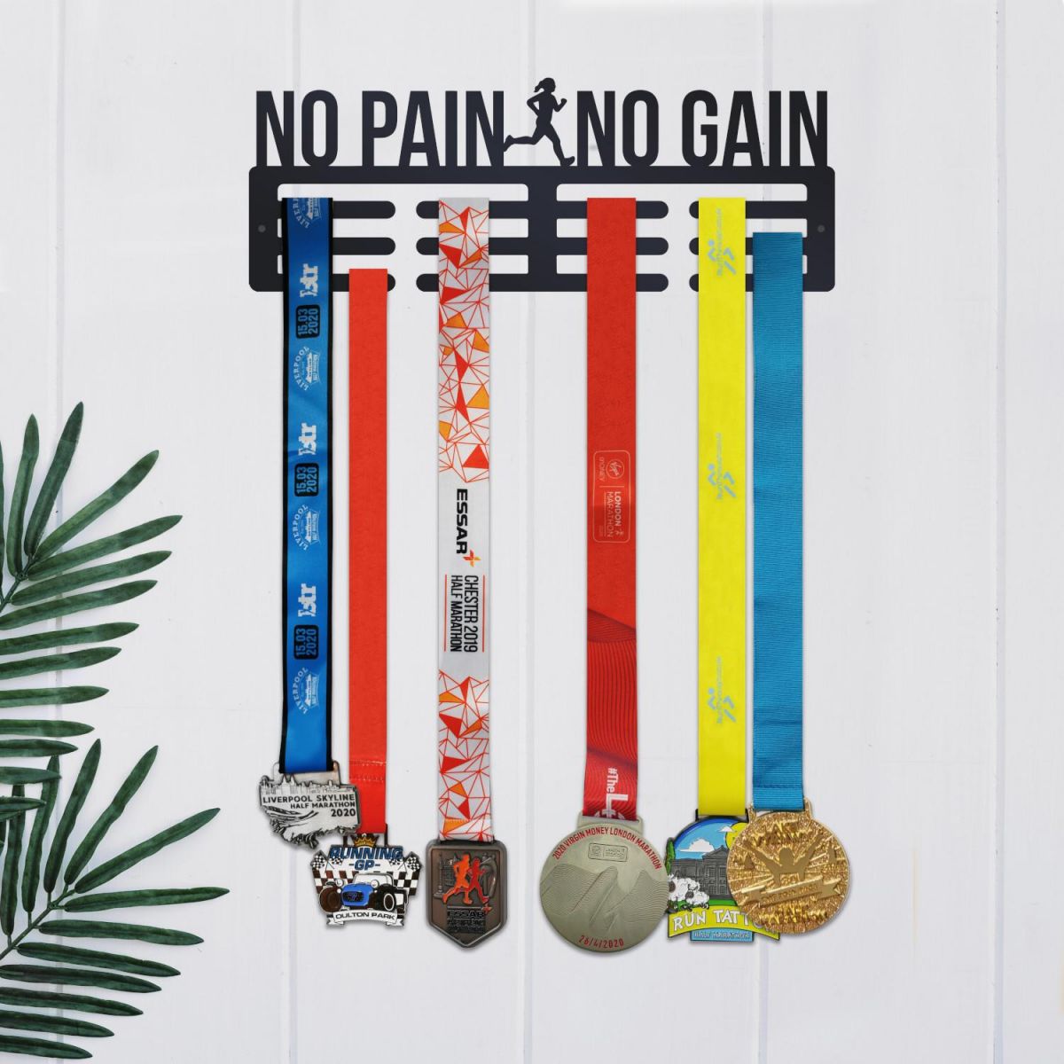No Pain No Gain Sports Medal Hanger in Situ