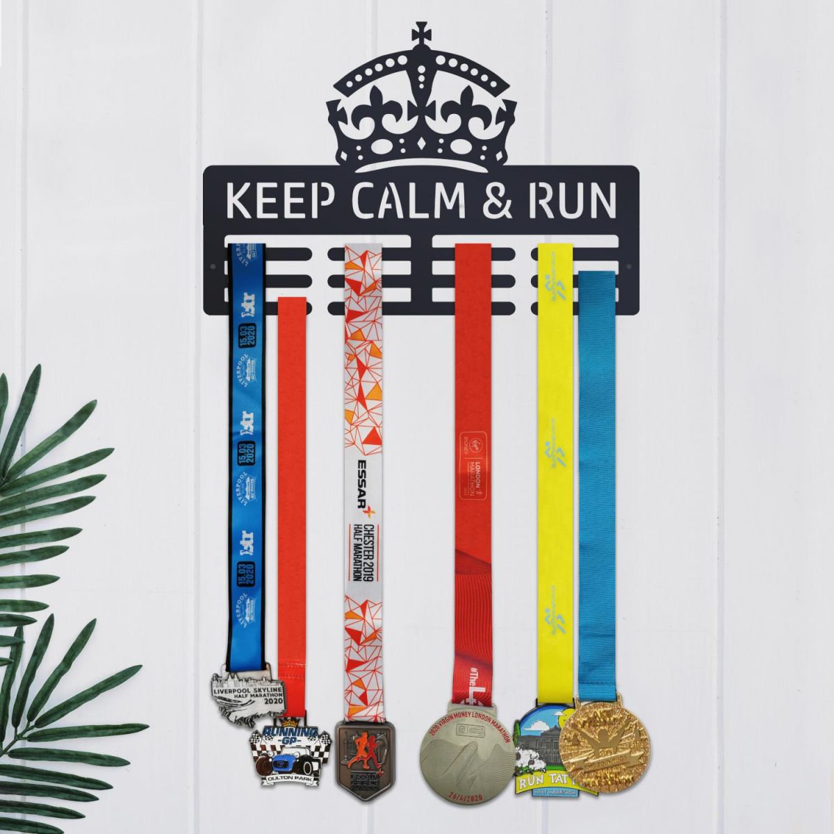 Keep Calm and Run Sports Medal Hanger in Situ