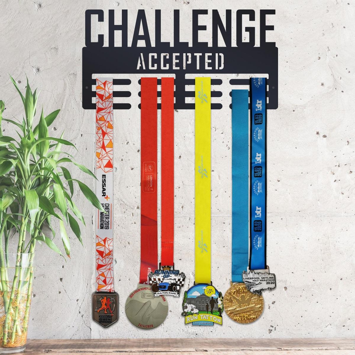 Sports Medal Hanger Challenge Accepted 