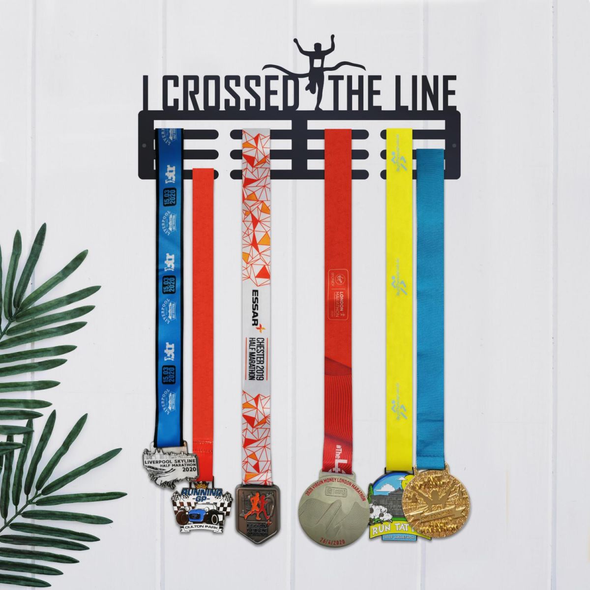 I Crossed the Line Sports Medal Hanger in Situ