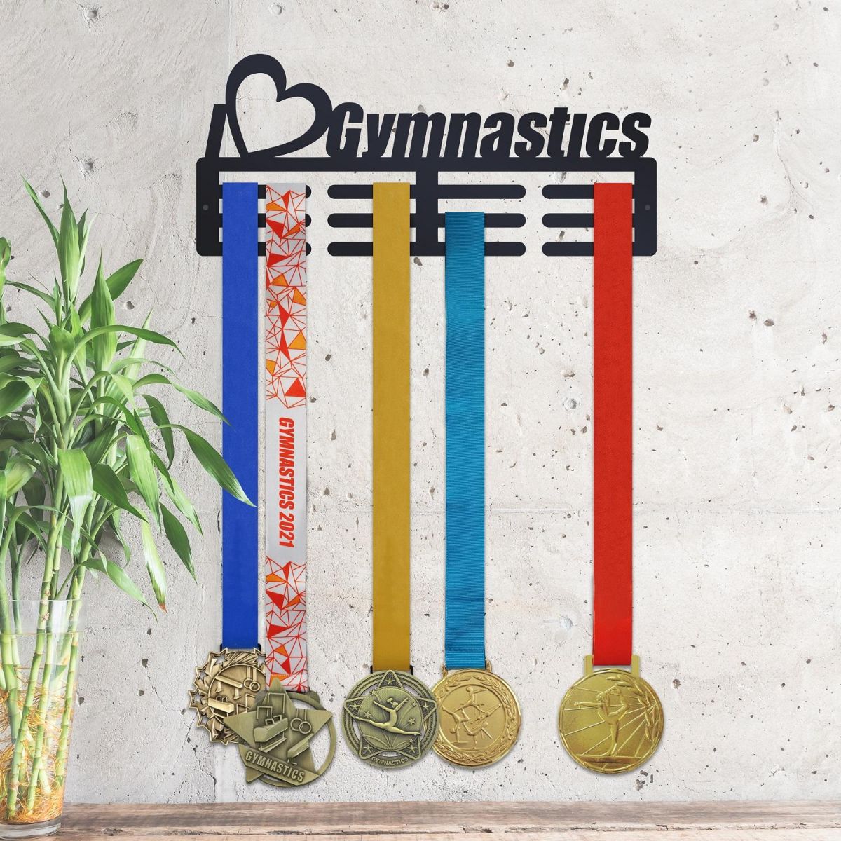 Medal Sports Hanger with I Heart Gymnastics 