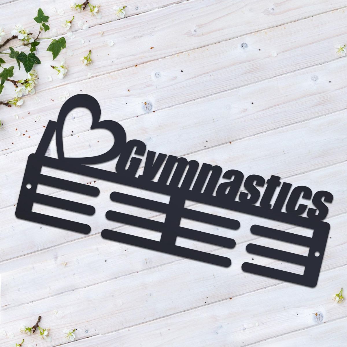 I Heart Gymnastics Medal Hanger for Wall 