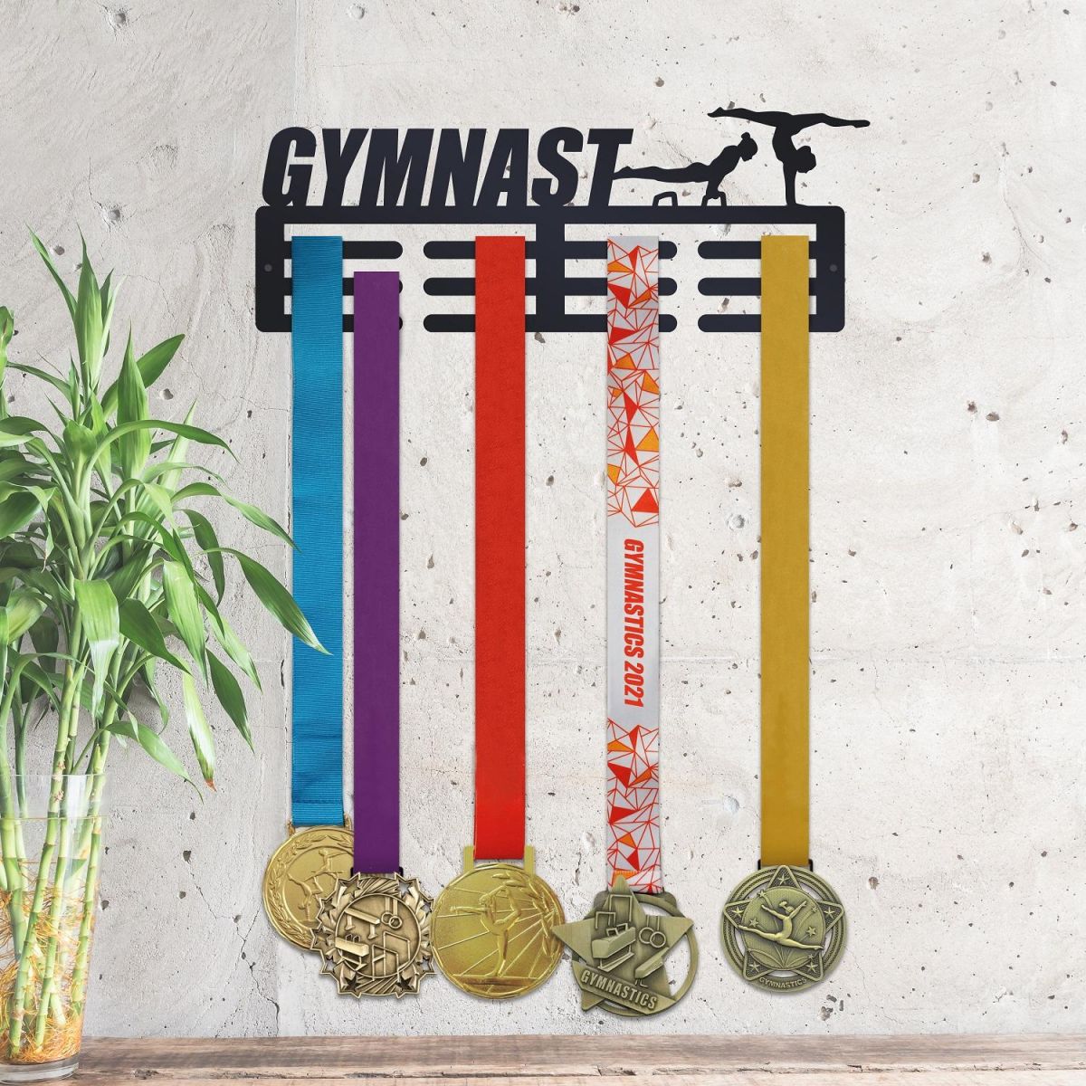 Sports Medal Hanger with Female "Gymnasts"