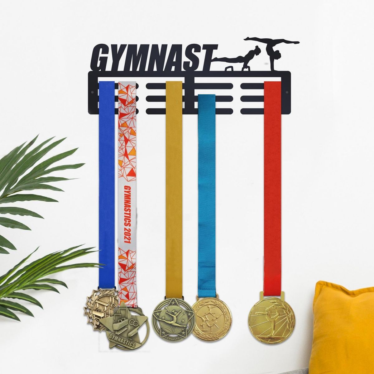 Sports Medal Hanger with Female "Gymnasts"