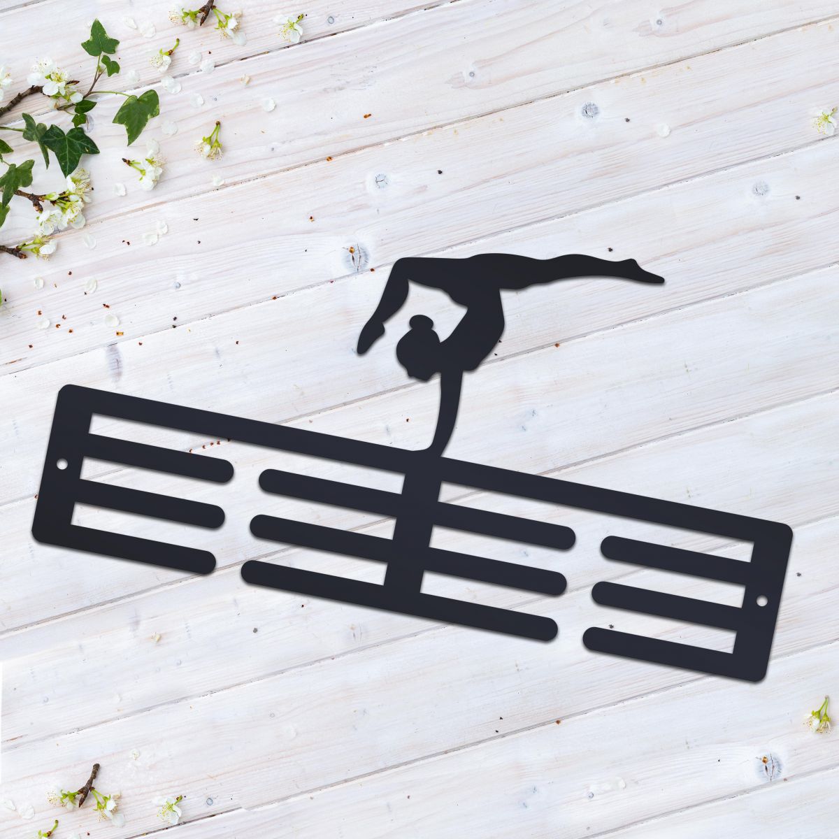 Female Gymnast on Medal Holder 