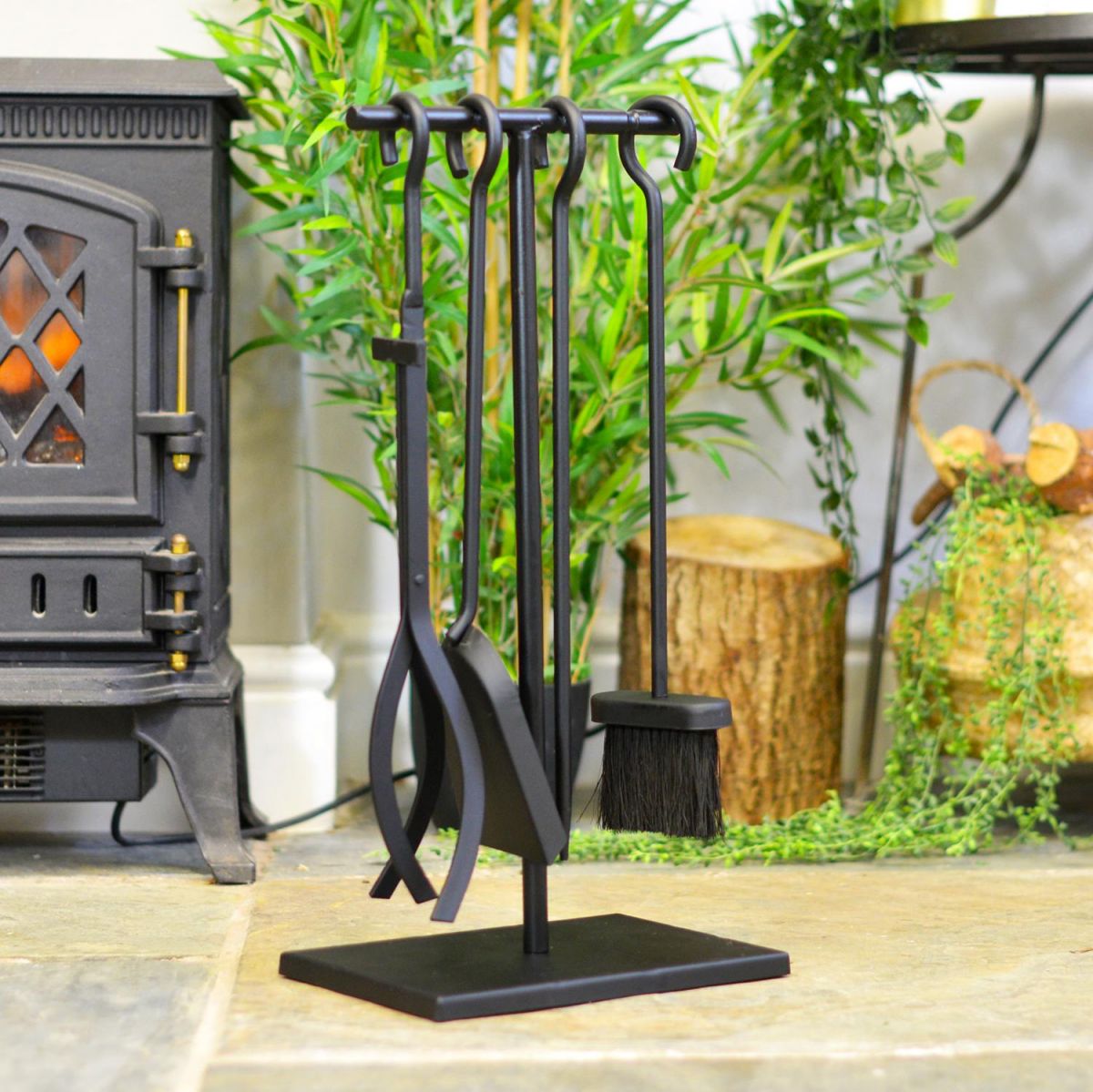 Black Simple Companion in Situ Next to the Fireplace