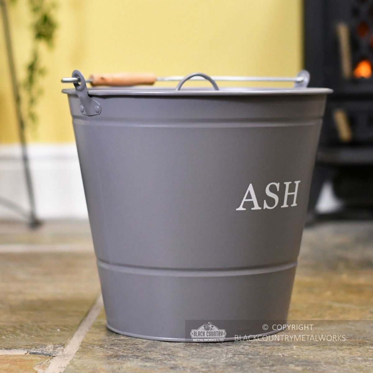 Contemporary Ash Bucket with Matching Lid Contemporary Ash Bucket with Matching Lid
