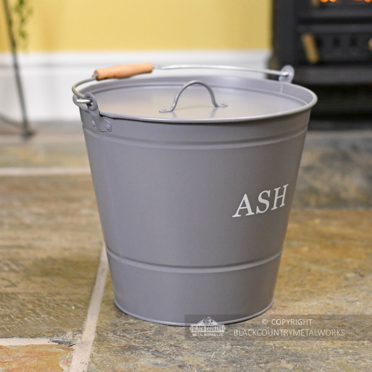 Contemporary Ash Bucket with Matching Lid Contemporary Ash Bucket with Matching Lid