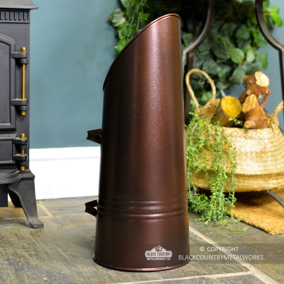 View of the Back of the Sleek Copper Bronze Finish Hod