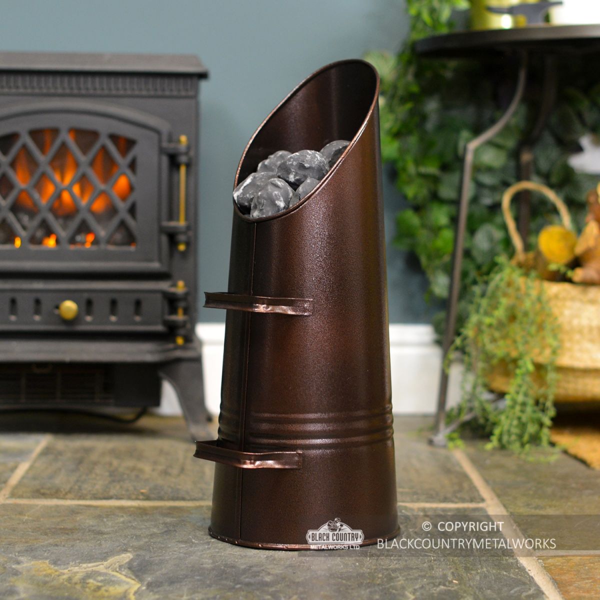 Traditional Coal Hod Finished in an Antique Bronze Finish