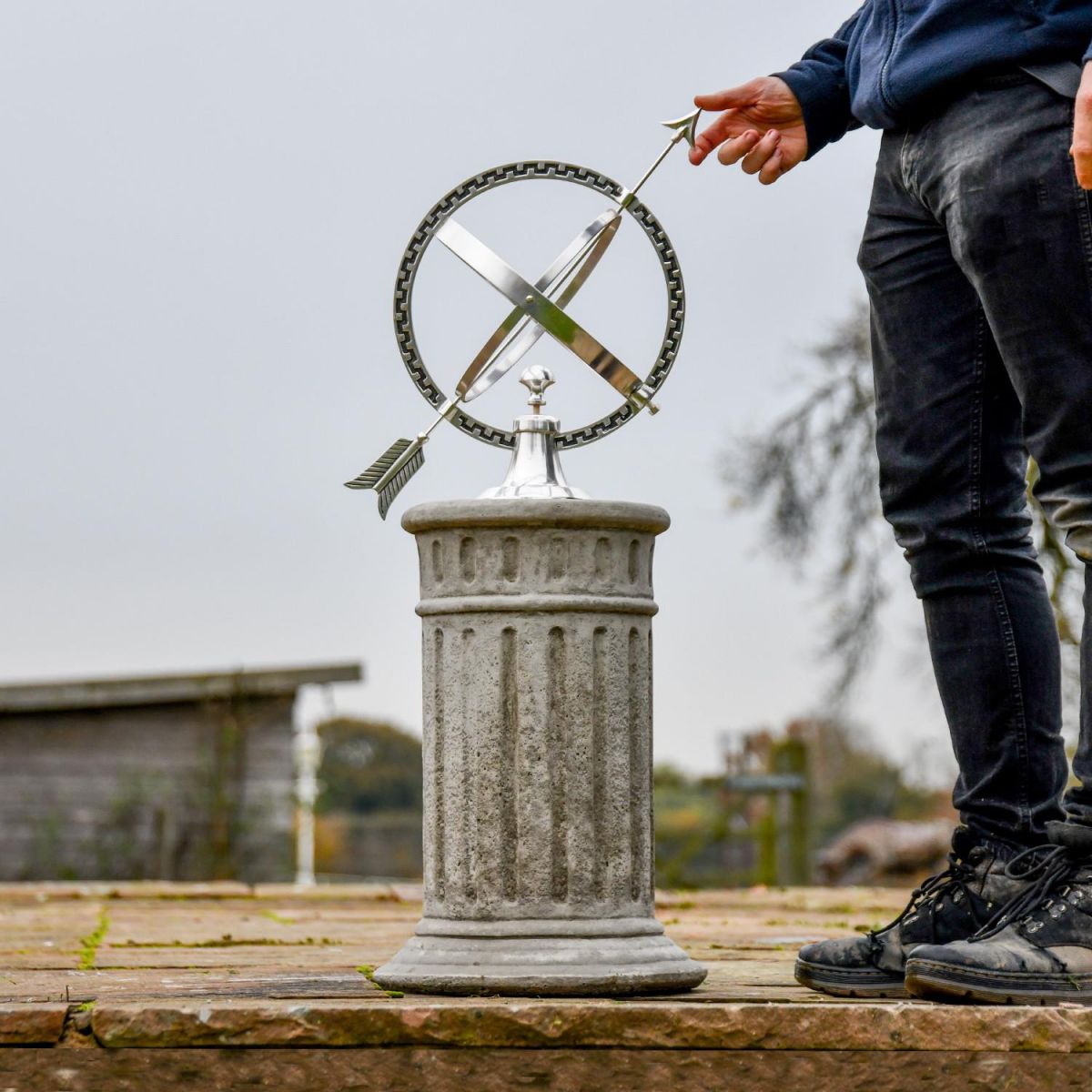 Polished Chrome "Almwick Manor" Armillary - 37cm to Scale