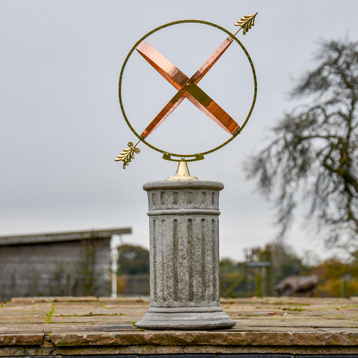 Polished Brass & Copper "Athens" Armillary - 57cm in Situ Polished Brass & Copper "Athens" Armillary - 57cm in Situ