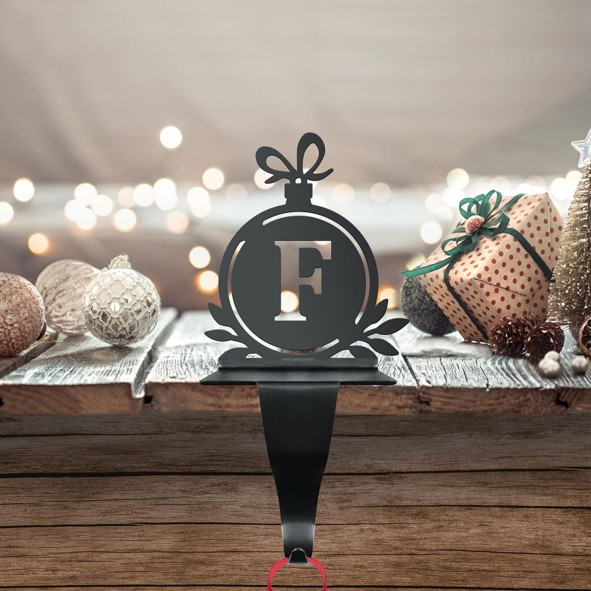 Letter F Stocking Holder in Situ