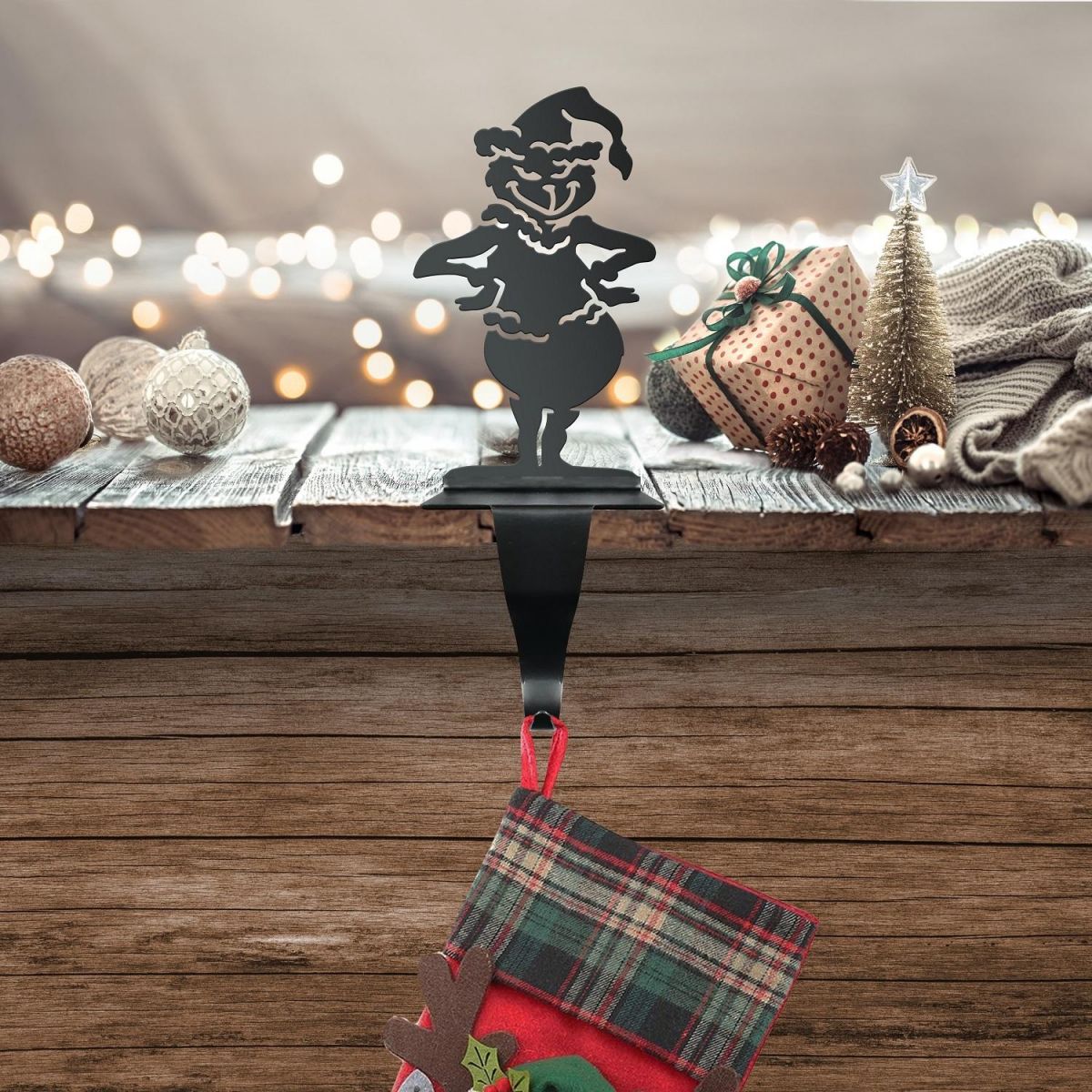 Stocking Holder with Grinch Design 