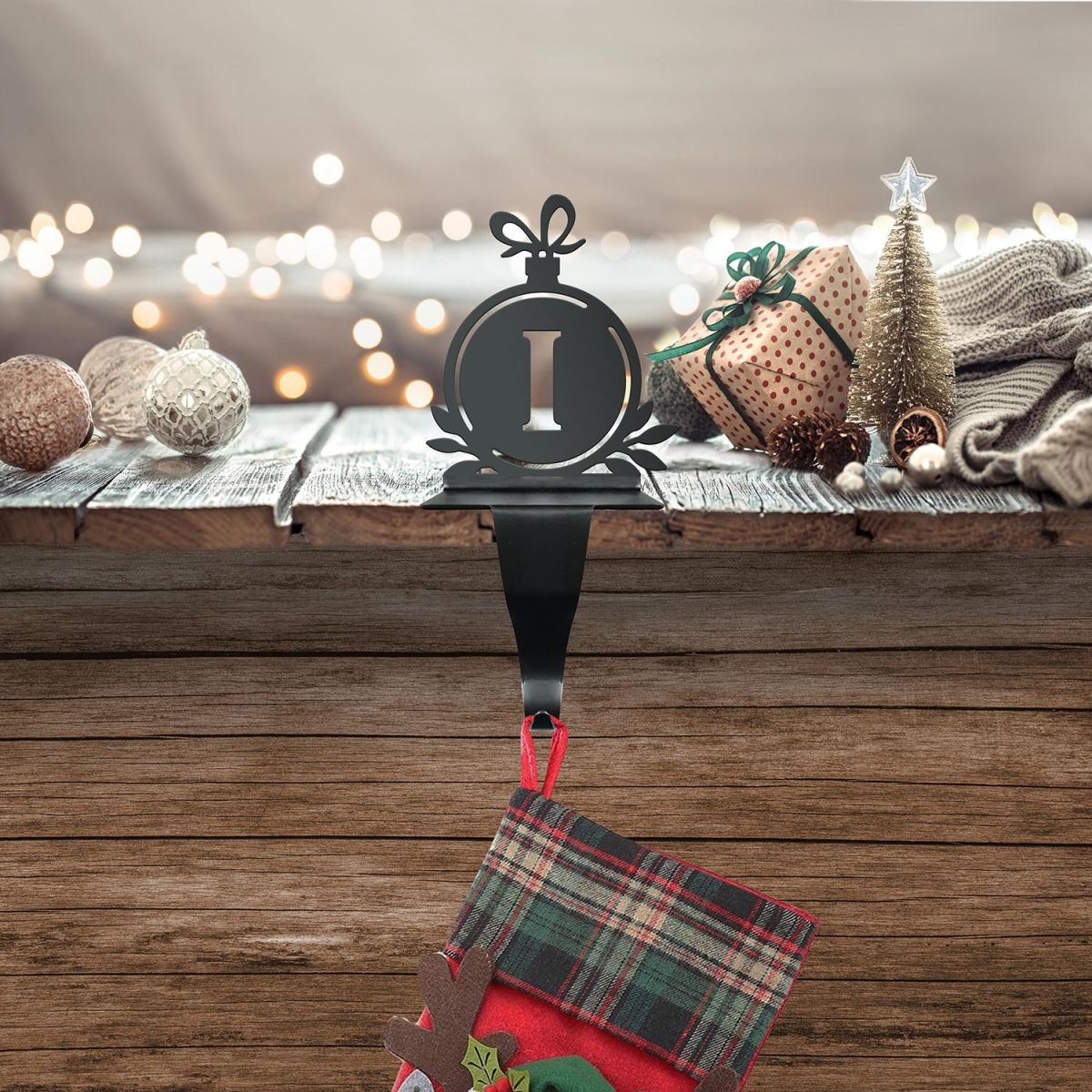 Letter I Stocking Holder in Situ Holding a Stocking Letter I Stocking Holder in Situ Holding a Stocking