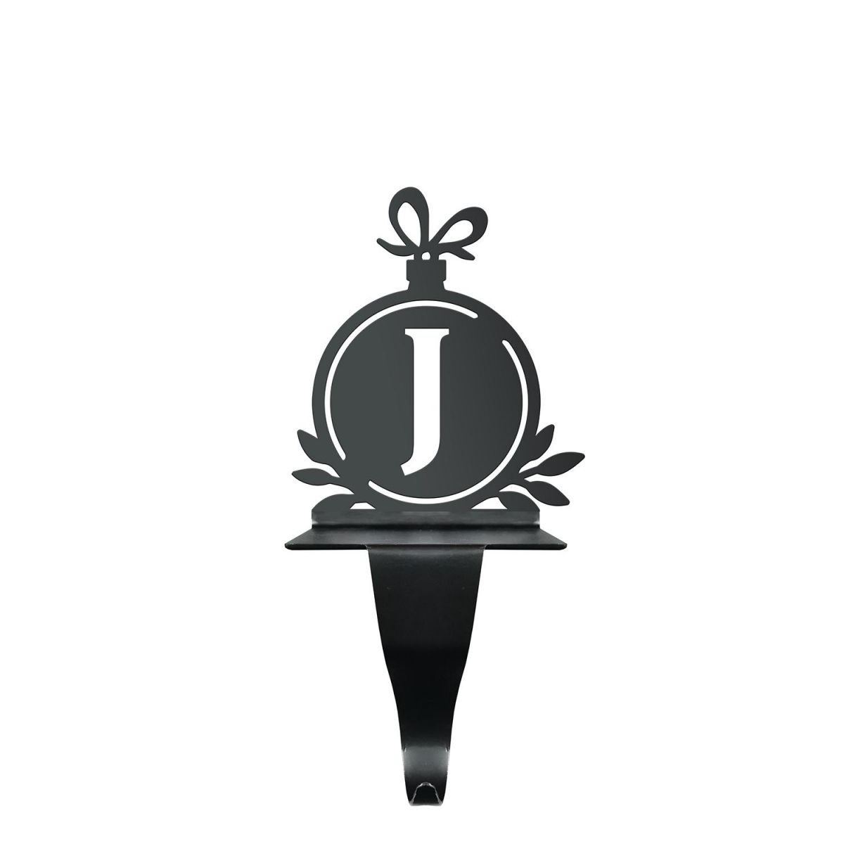 Letter J Stocking Holder in Black Letter J Stocking Holder in Black