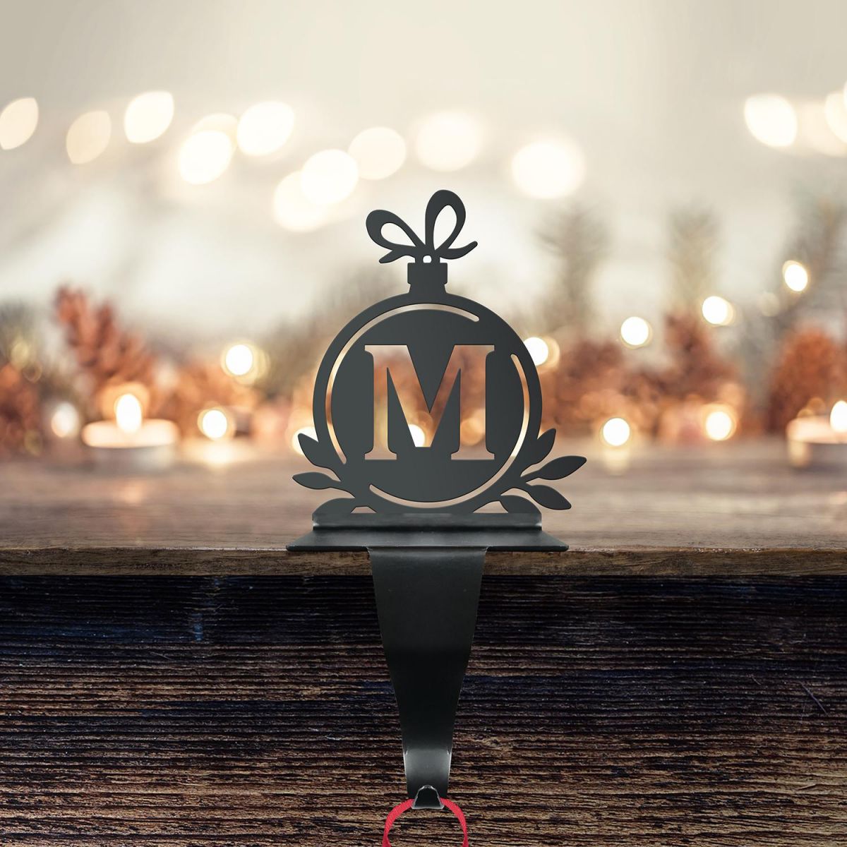 Letter M Stocking Holder with Fairy Lights Letter M Stocking Holder with Fairy Lights