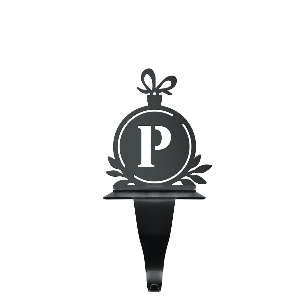 Letter P Stocking Holder in Black